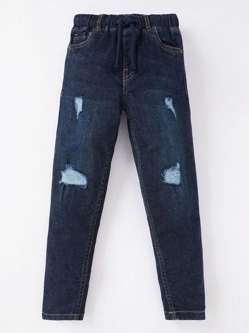 ed-a-mamma kids blue cotton distressed jeans