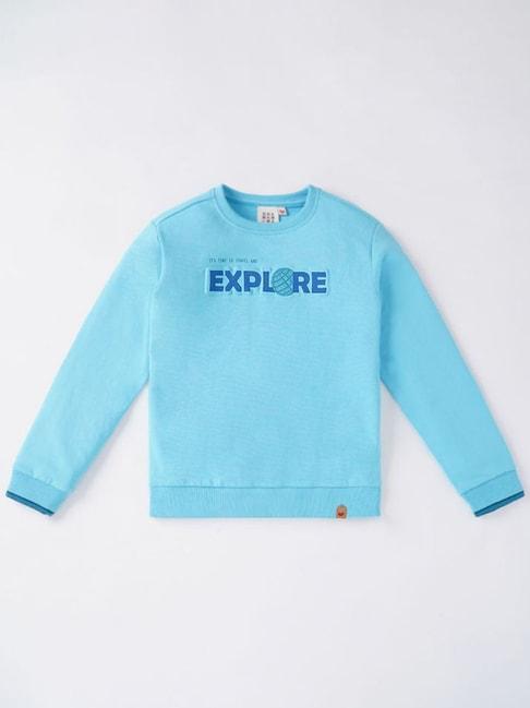ed-a-mamma kids blue cotton printed full sleeves sweatshirt