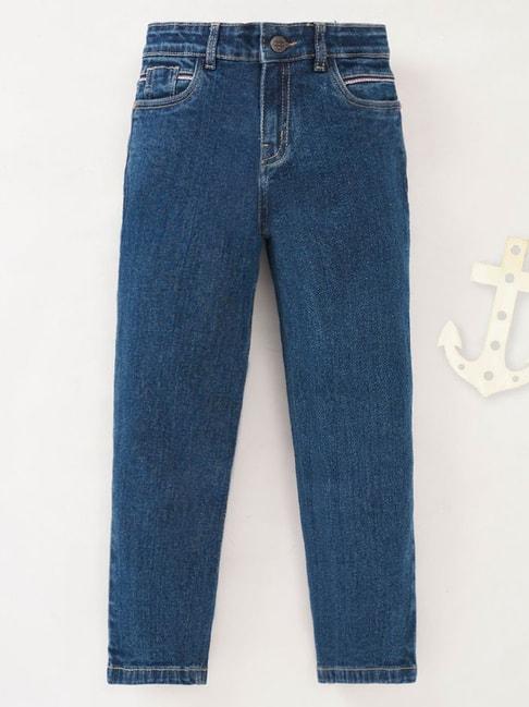 ed-a-mamma kids blue cotton straight fit jeans