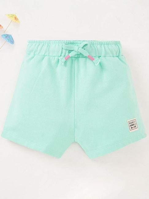ed-a-mamma kids green cotton regular fit shorts