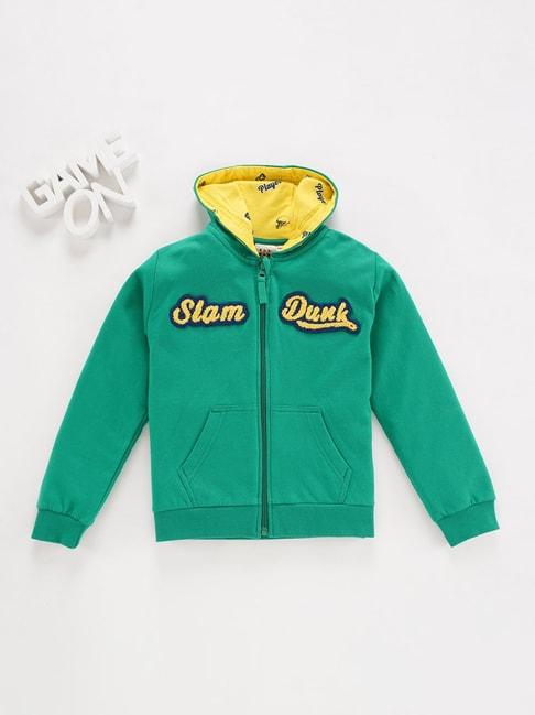 ed-a-mamma kids green embroidered full sleeves jacket
