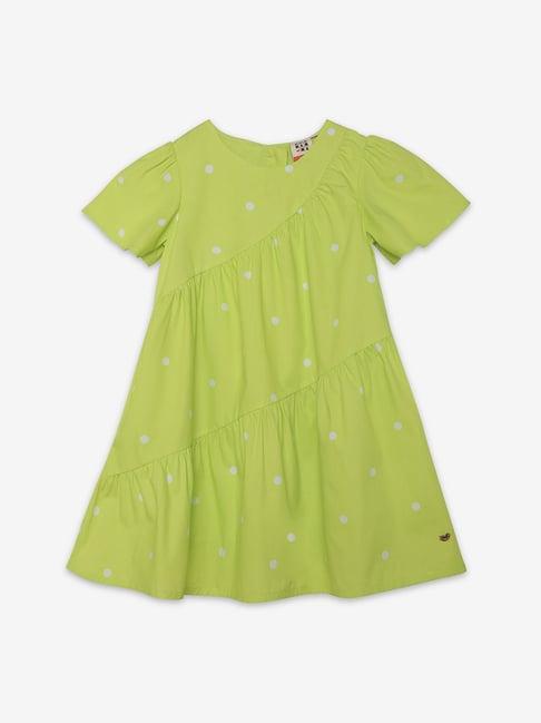 ed-a-mamma kids green printed dress