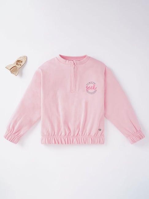 ed-a-mamma kids light pink solid  sweatshirt