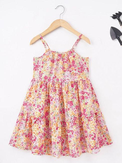 ed-a-mamma kids multicolor cotton floral print dress