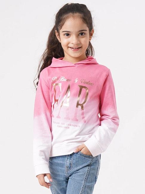 ed-a-mamma kids pink & white ombre  hoodie