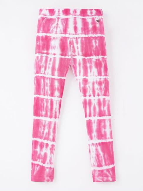 ed-a-mamma kids pink cotton printed leggings