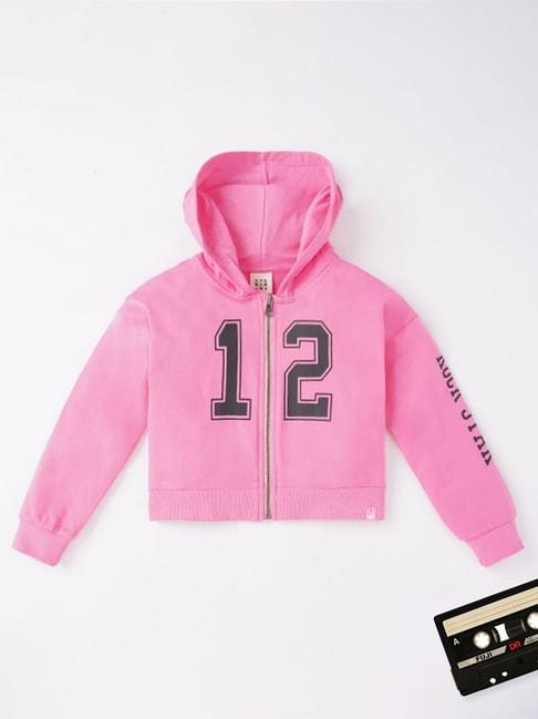 ed-a-mamma kids pink printed  jacket