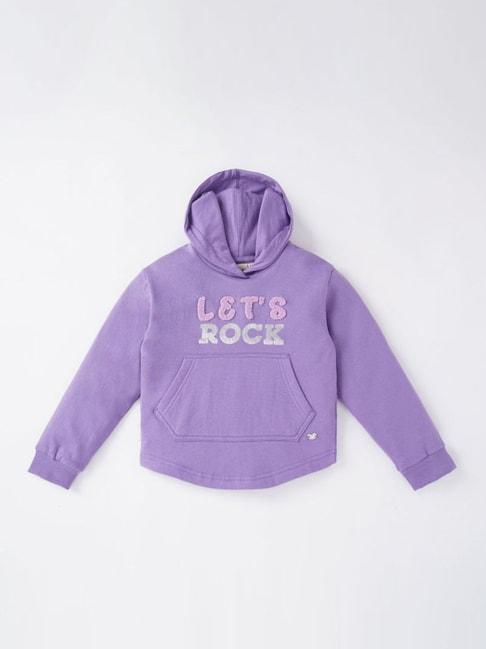 ed-a-mamma kids purple cotton printed full sleeves hoodie