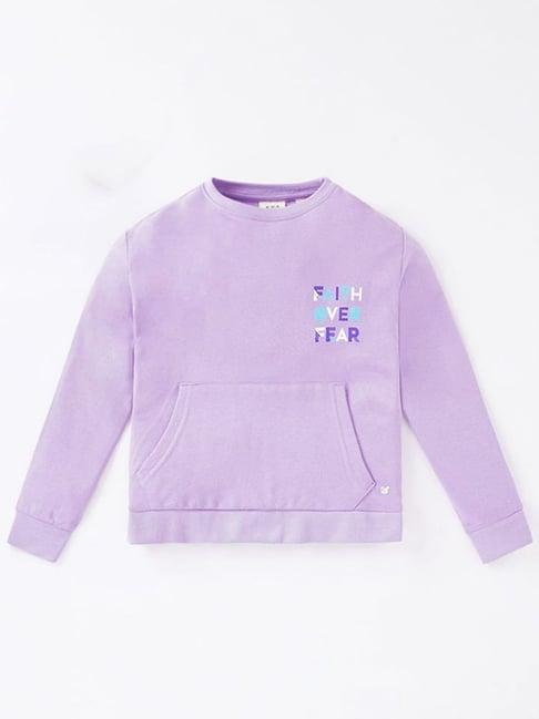 ed-a-mamma kids purple cotton printed full sleeves sweatshirt