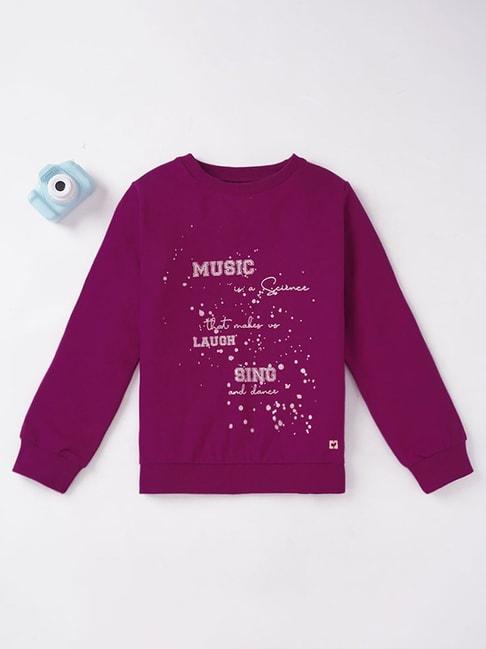 ed-a-mamma kids purple graphic print  sweatshirt