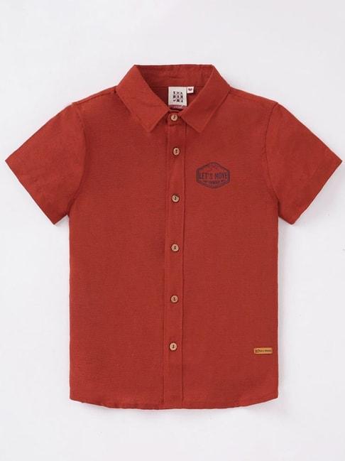 ed-a-mamma kids red cotton printed shirt