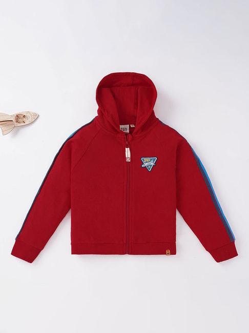 ed-a-mamma kids red solid full sleeves jacket
