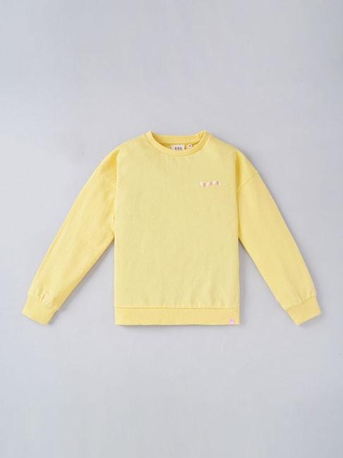 ed-a-mamma kids yellow cotton printed full sleeves sweatshirt
