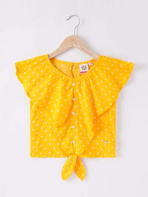 ed-a-mamma kids yellow printed top