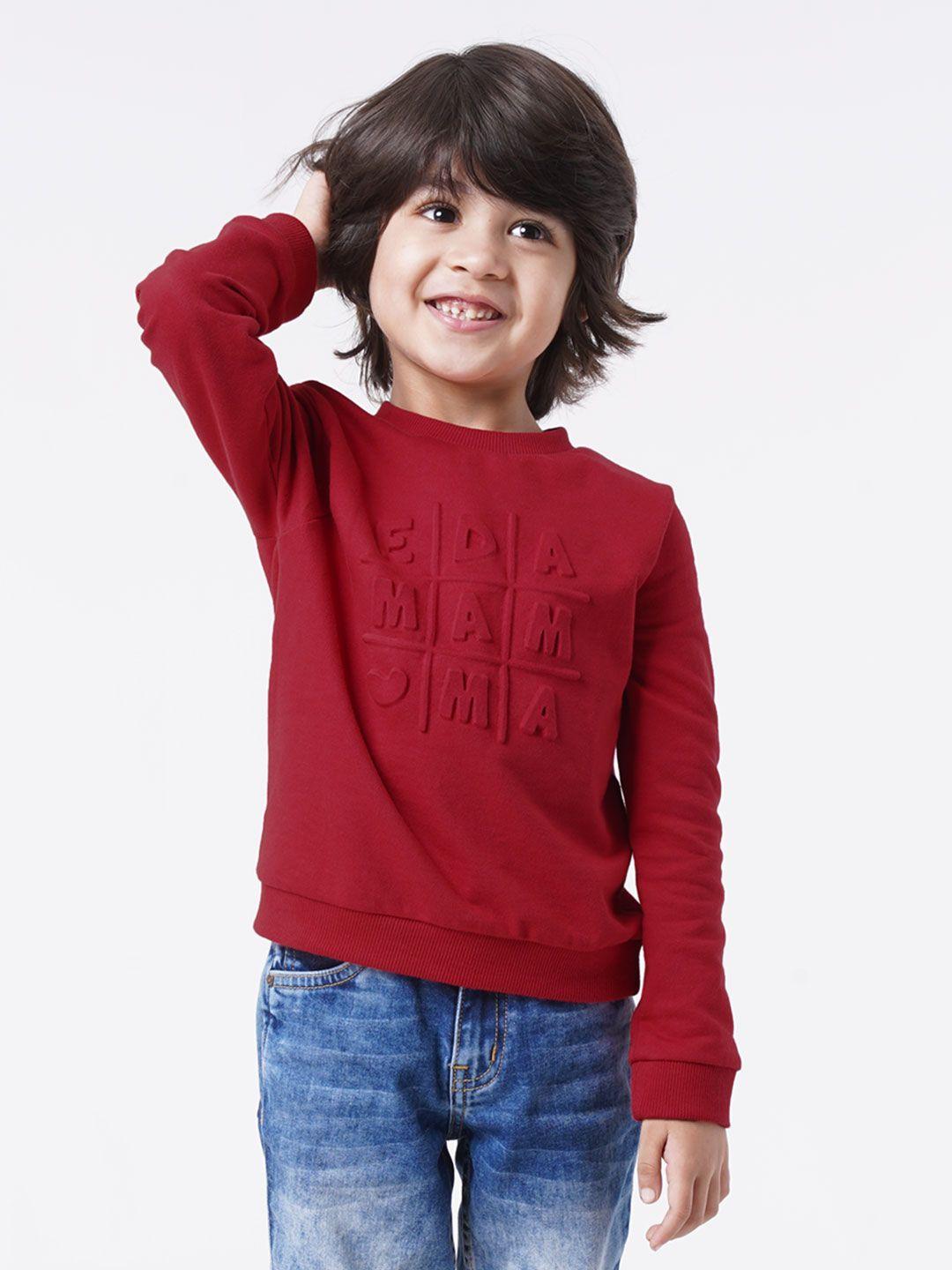 ed-a-mamma unisex kids red printed sweatshirt