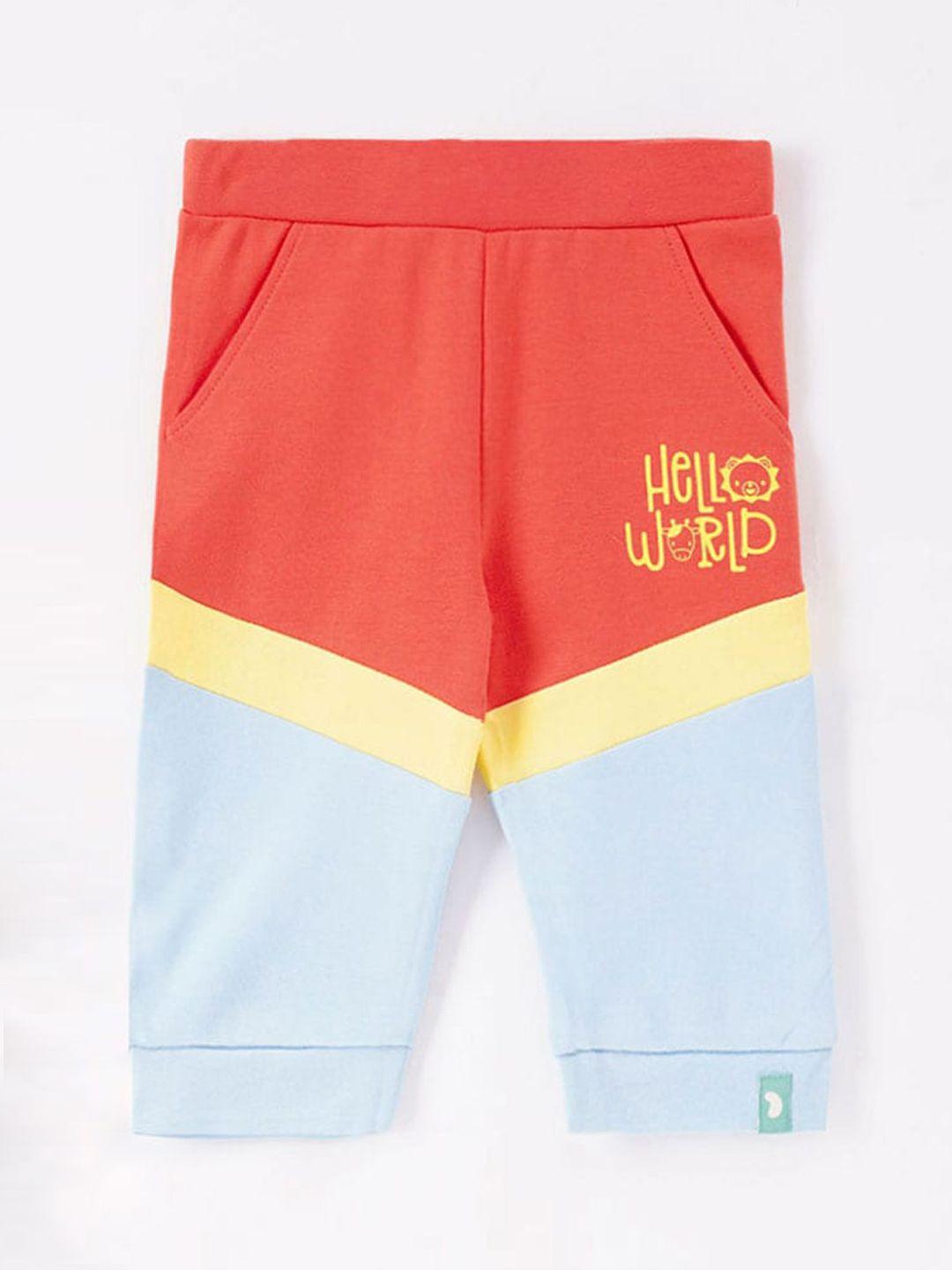 ed-a-mamma baby infant boys colourblocked cotton joggers