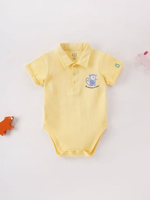 ed-a-mamma baby yellow solid bodysuit