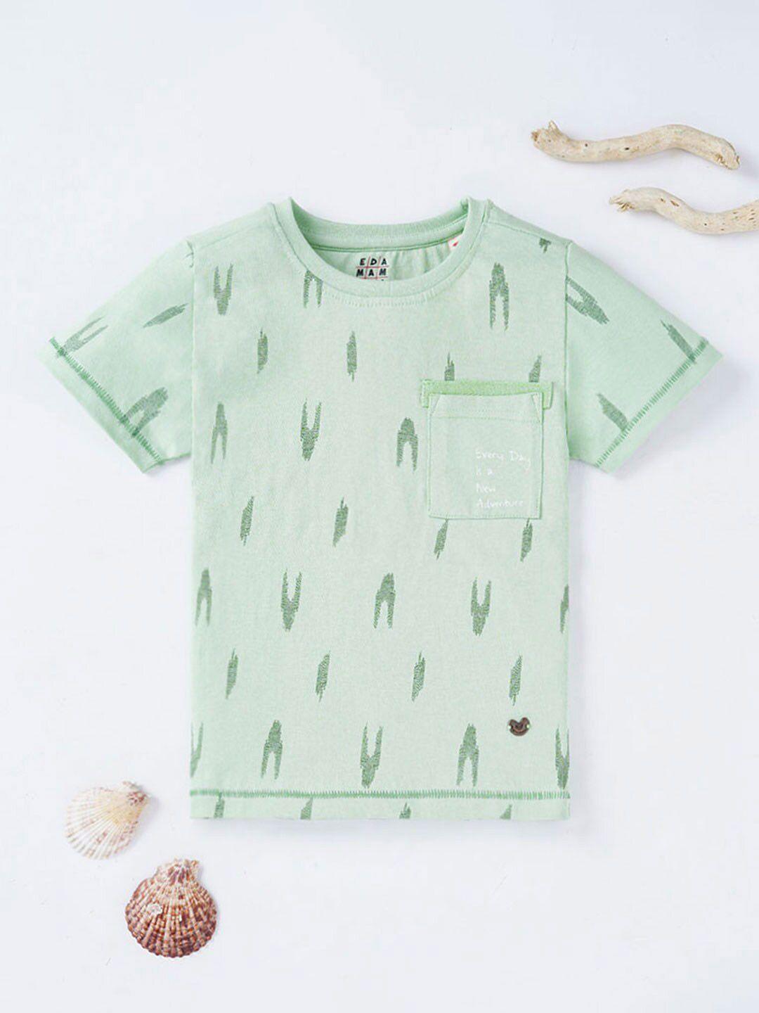 ed-a-mamma boys abstract printed cotton t-shirt