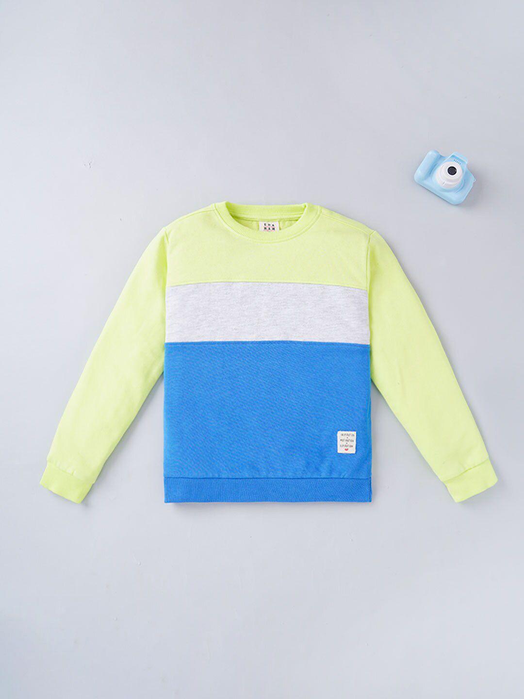 ed-a-mamma boys colourblocked sweatshirt