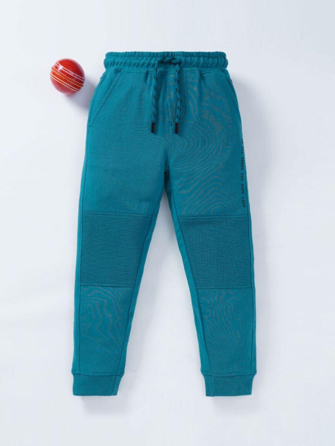 ed-a-mamma boys navy blue pure cotton solid jogger