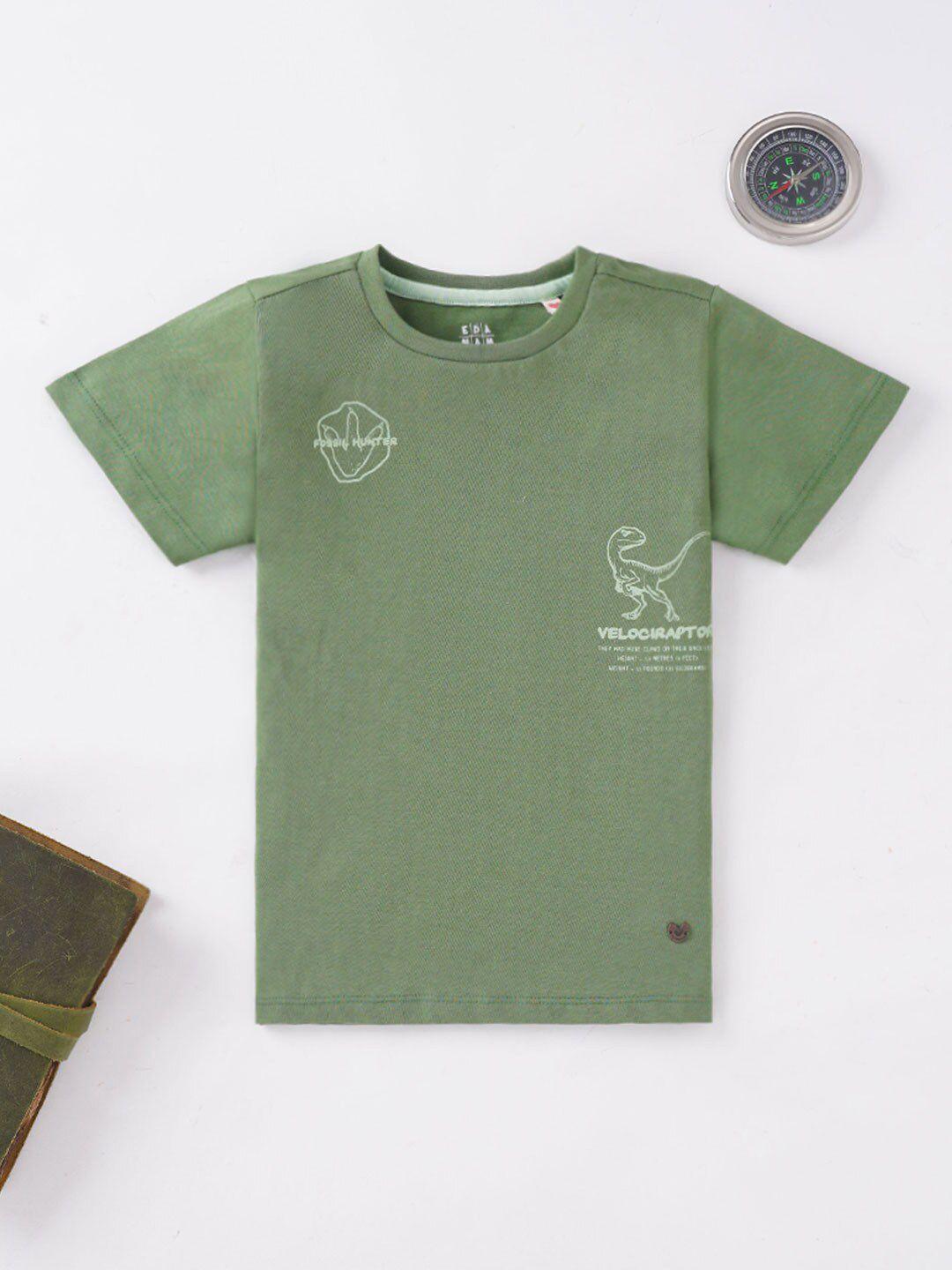 ed-a-mamma boys olive green applique t-shirt