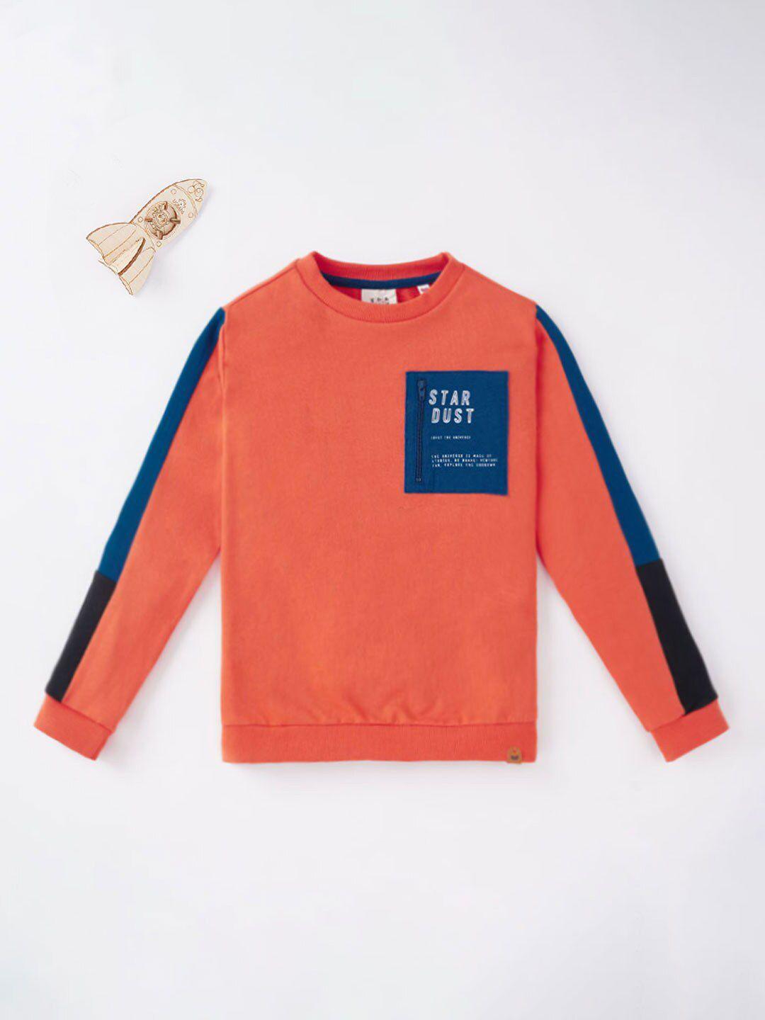 ed-a-mamma boys orange printed sweatshirt