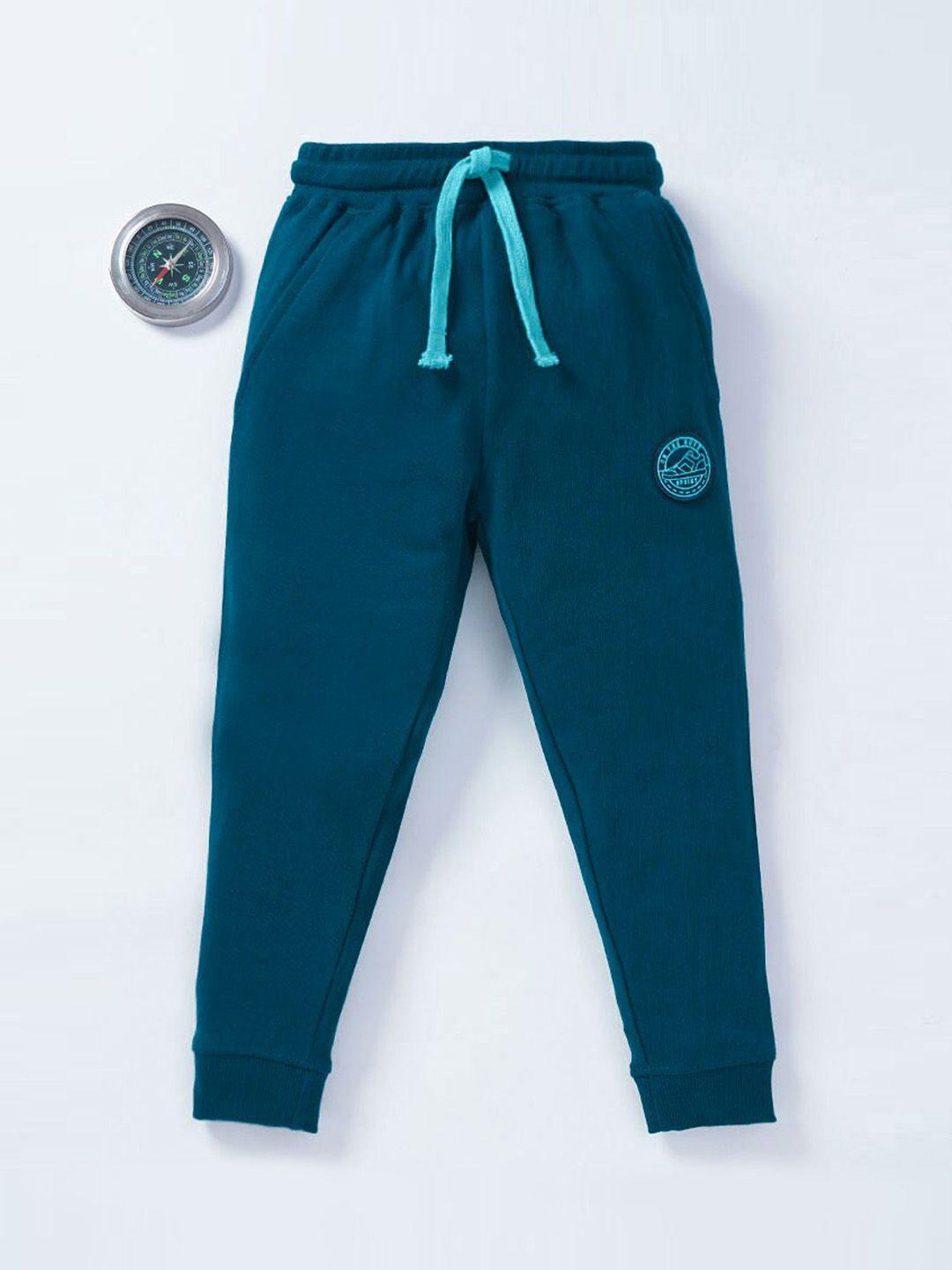 ed-a-mamma boys teal blue solid joggers