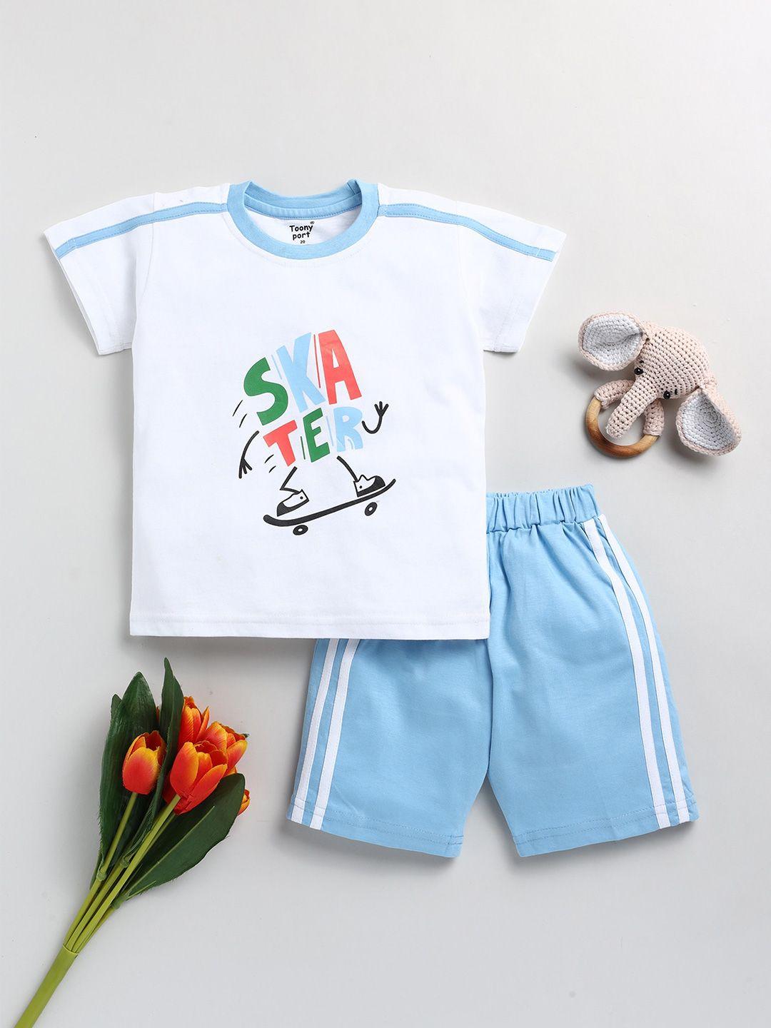 ed-a-mamma boys typography printed pure cotton t-shirt with trousers