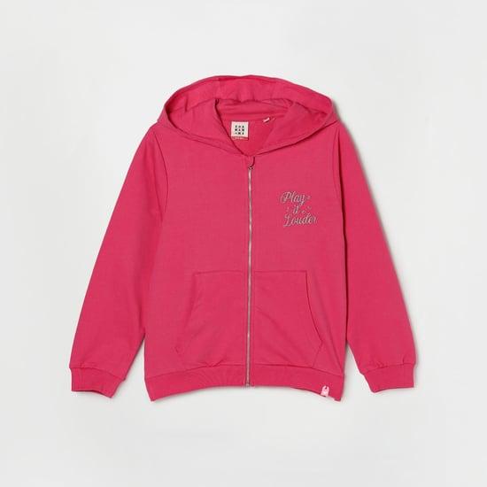 ed-a-mamma girls embroidered hooded jacket