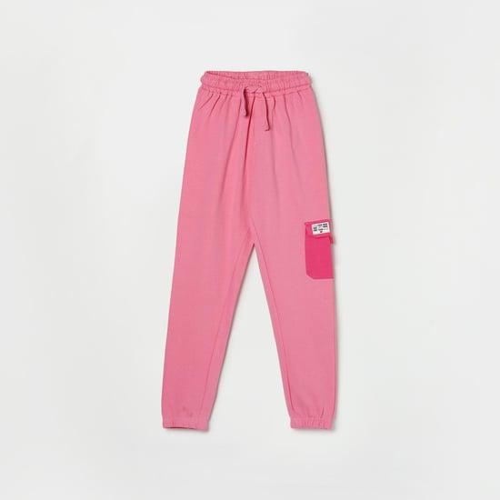 ed-a-mamma girls solid slim fit joggers