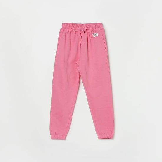 ed-a-mamma girls solid slim fit joggers