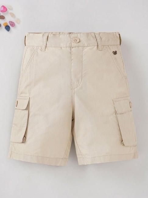 ed-a-mamma kids beige cotton regular fit shorts