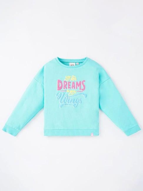 ed-a-mamma kids blue cotton printed full sleeves sweatshirt