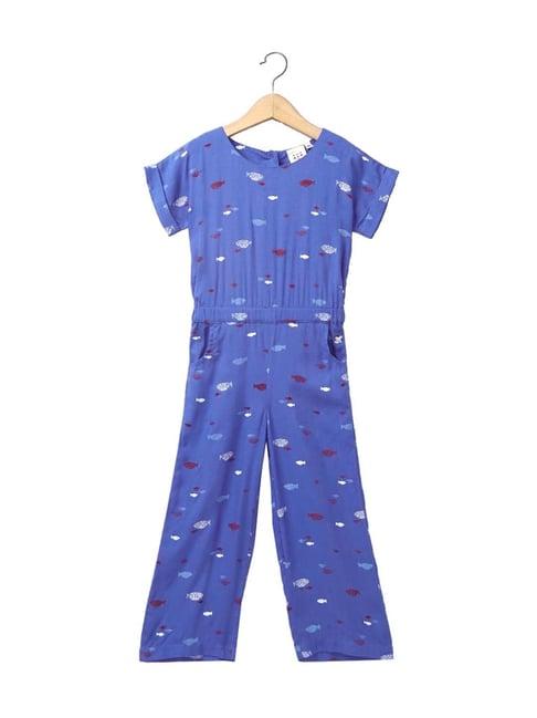 ed-a-mamma kids blue printed jumpsuits