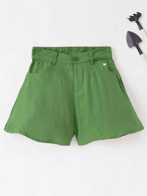 ed-a-mamma kids dark green solid shorts