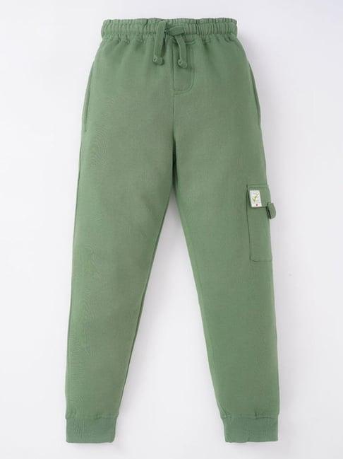 ed-a-mamma kids green cotton regular fit joggers