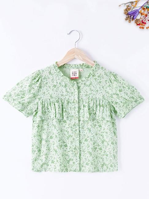 ed-a-mamma kids green printed top