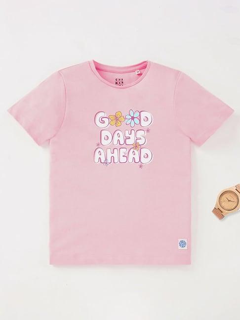 ed-a-mamma kids light pink graphic print t-shirt