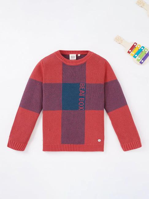 ed-a-mamma kids multicolor self design full sleeves  sweater