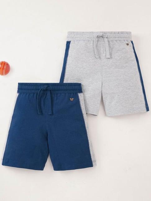 ed-a-mamma kids navy & grey cotton cut n sew shorts (pack of 2)