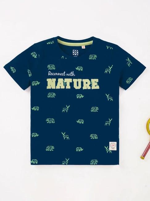 ed-a-mamma kids navy printed t-shirt