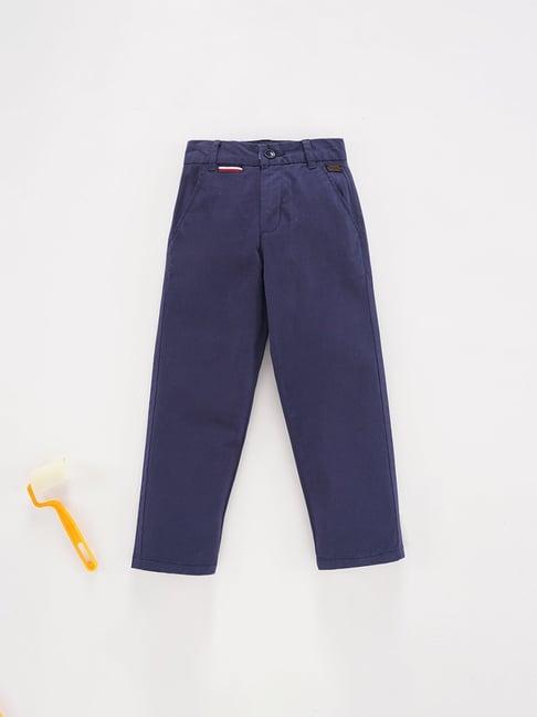 ed-a-mamma kids navy solid  trousers