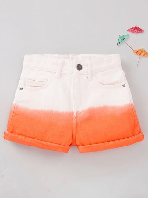 ed-a-mamma kids orange & white ombre shorts