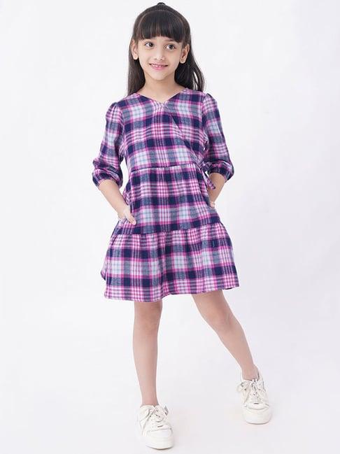 ed-a-mamma kids pink checkered  dress