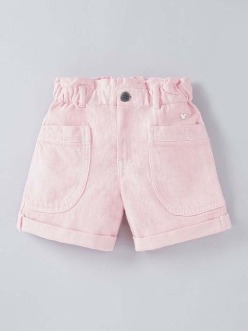 ed-a-mamma kids pink cotton regular fit shorts