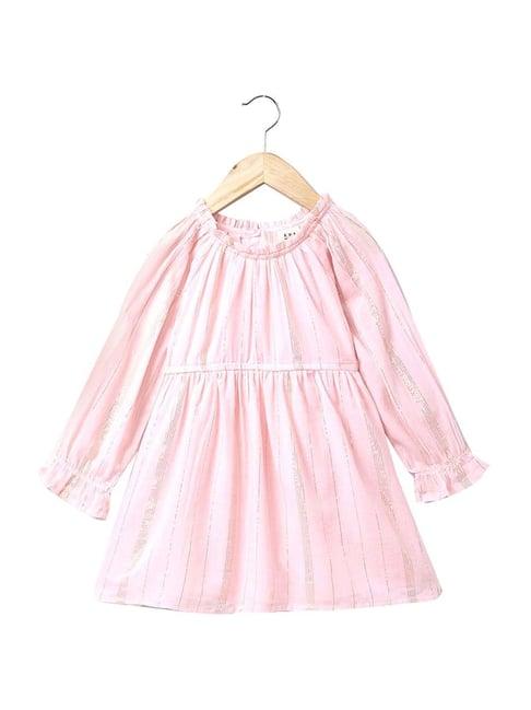 ed-a-mamma kids pink cotton striped dress