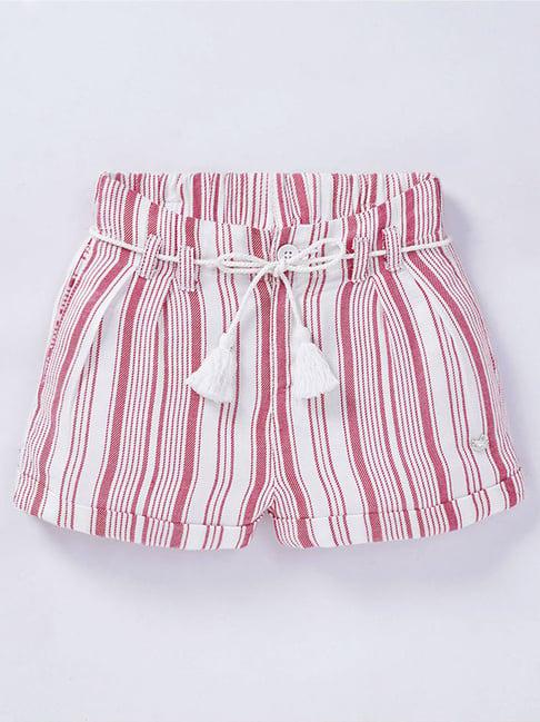 ed-a-mamma kids pink cotton striped shorts