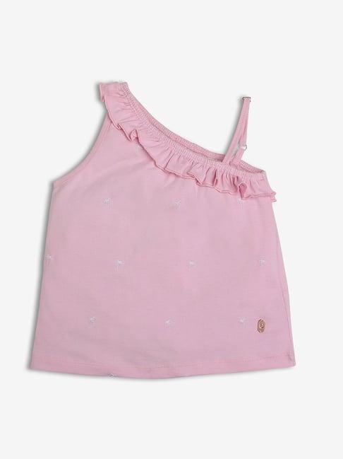 ed-a-mamma kids pink embroidered top