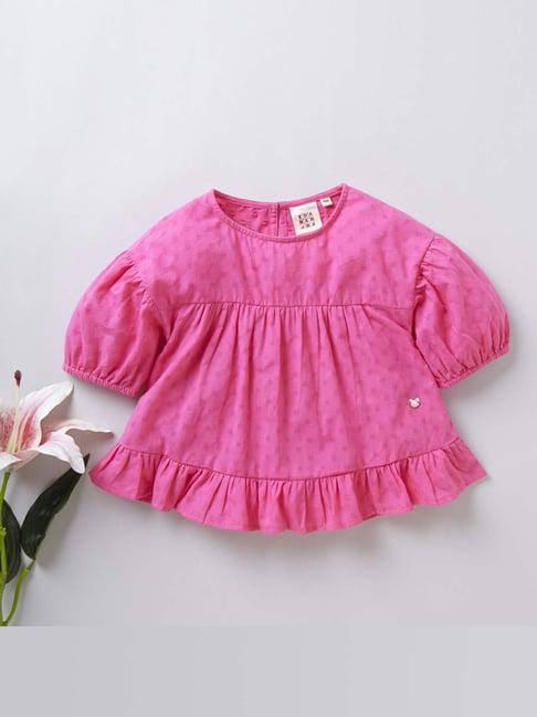 ed-a-mamma kids pink embroidered top