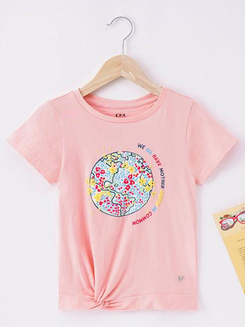 ed-a-mamma kids pink printed t-shirt